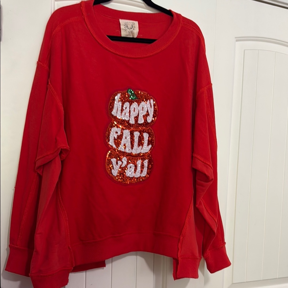 Fantastic Fawn Deep Orange Pumpkin Long Sleeve Top